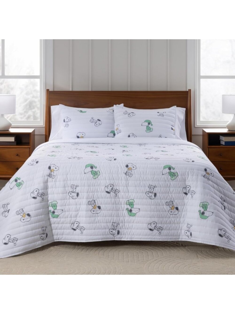 Ultra Soft Microfiber Quilt Set, Snoopy & Woodstock Design, Lightweight